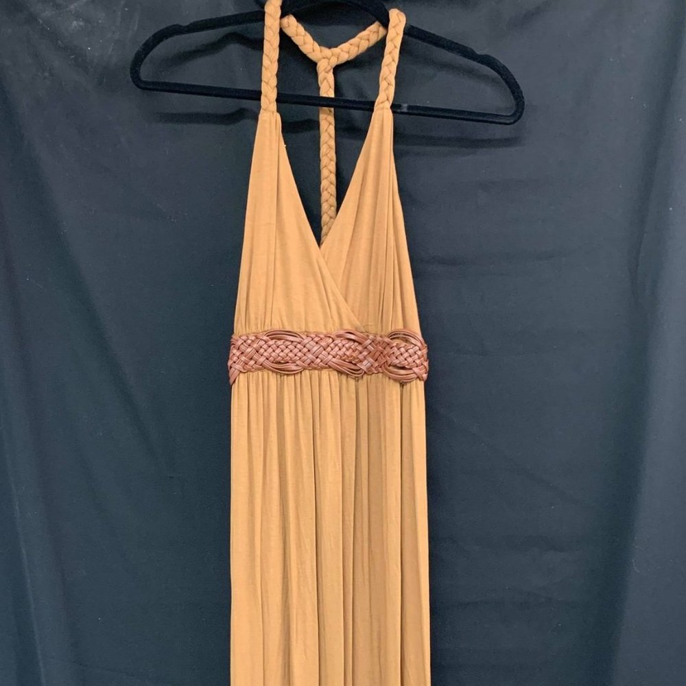 Neutral Maxi Dress with Braided Straps